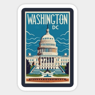 A Vintage Travel Art of Washington DC - US Sticker